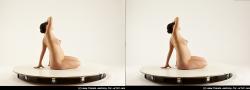 Nude Woman White Sitting poses - ALL Pregnant long brown Sitting poses - simple 3D Stereoscopic poses Pinup